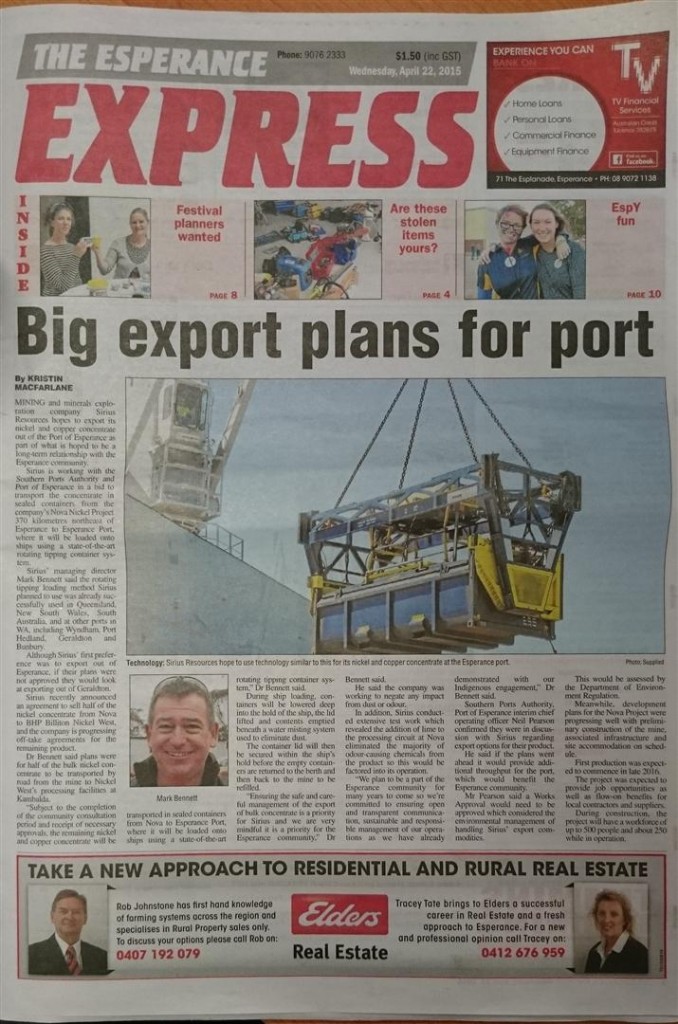 Esperance Port Open Day Newspaper (Large)