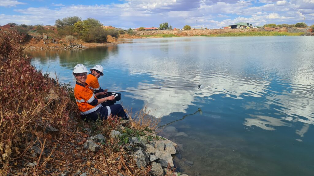 MBS personnel conduting water sampling
