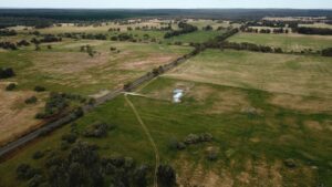 Aerial oblique of the site of the Tuntunup Mineral Sands Project