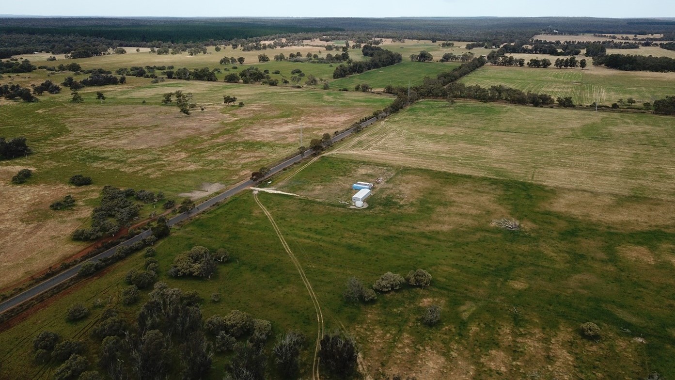Aerial oblique of the site of the Tuntunup Mineral Sands Project
