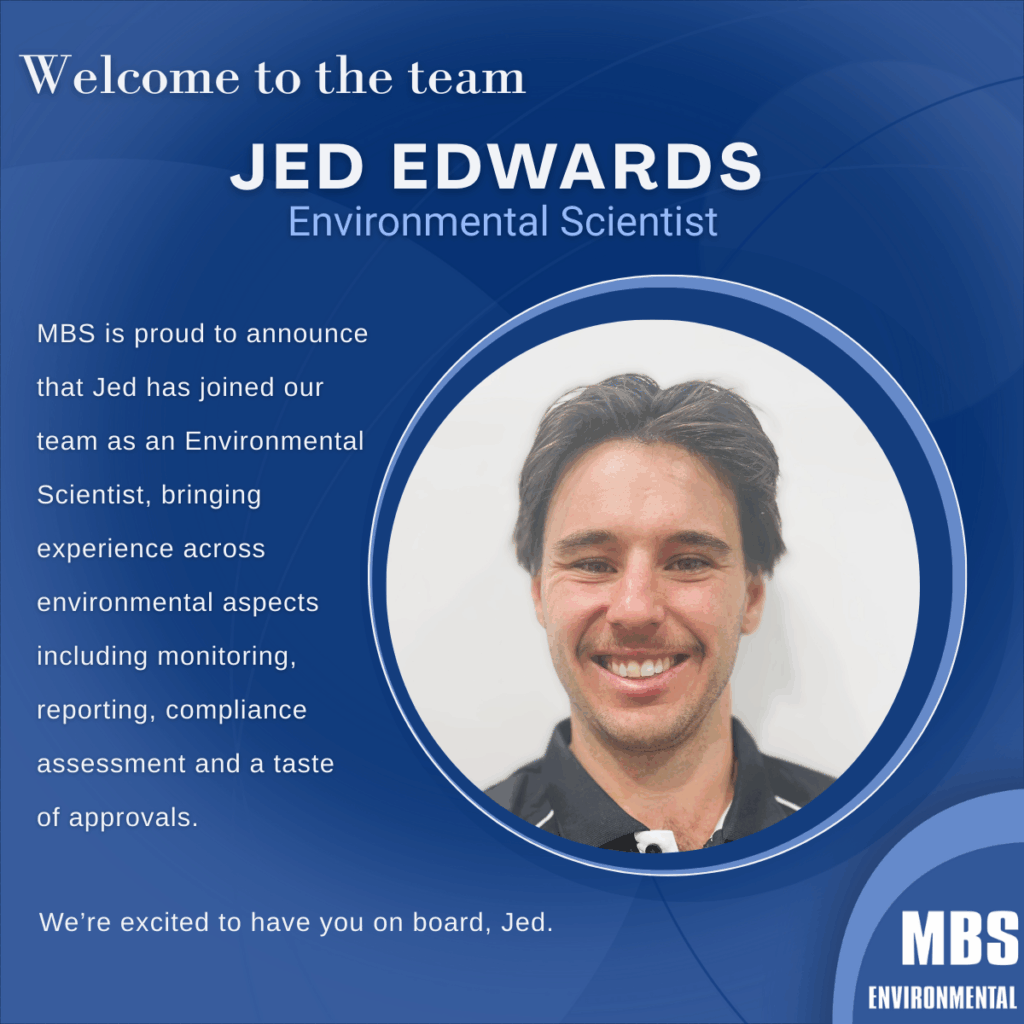 Photo of Jed Edwards and text: "Welcome to the team, Jed Edwards Environmental Scientist.