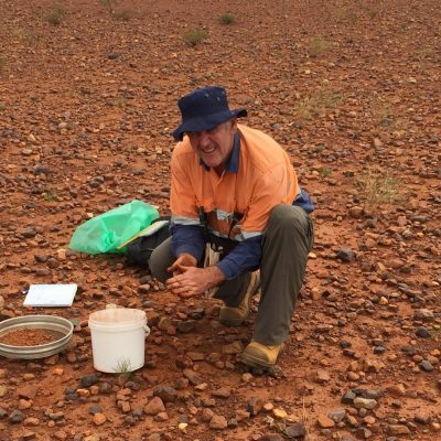 Dave A assessing topsoil at DeGrussa